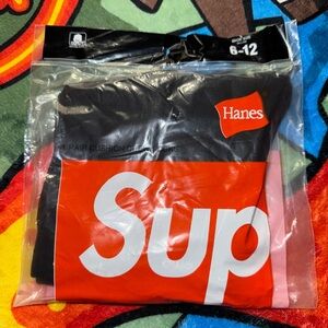 Hanes Black and Red Cushion Crew Socks